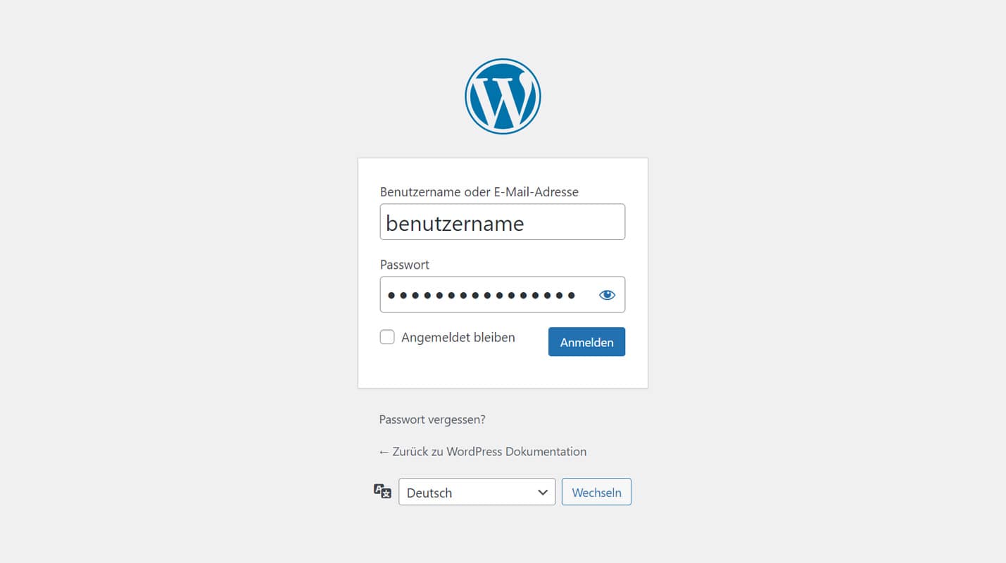 WordPress Tutorials - Anmelden im WordPress Backend